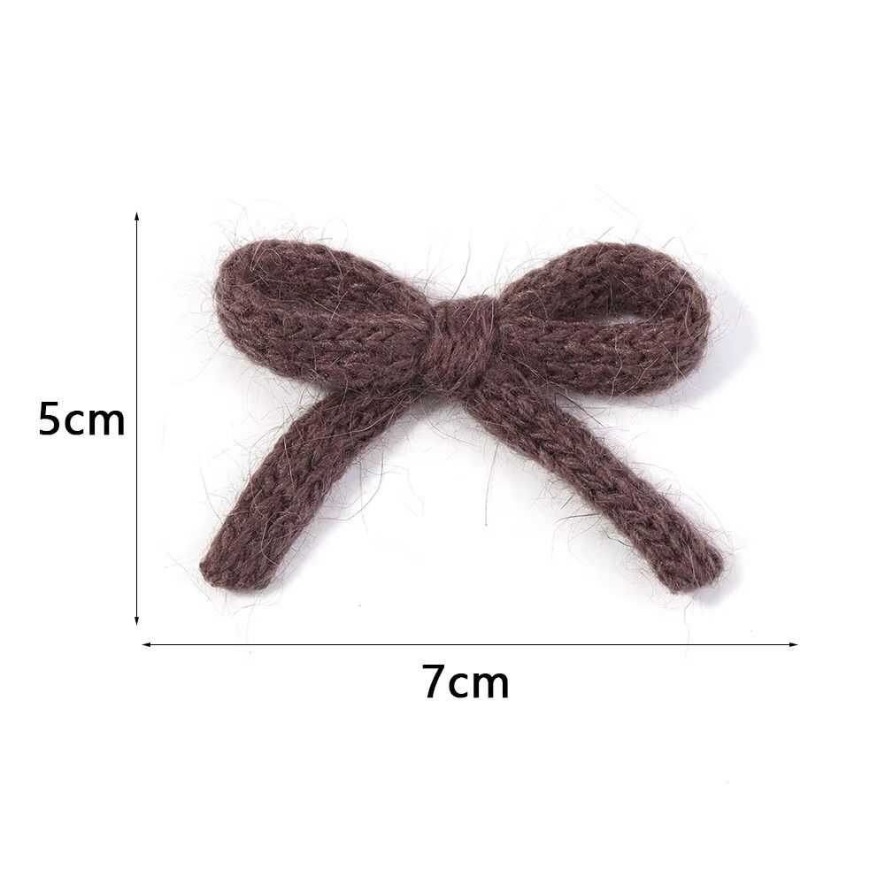 6pcs/lot New 5X7cm Knitted Bows Candy-colored Handmade Cotton Bowknot Bow Hair Clip for DIY Clothing Shoes Hats Accessories