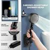 High Pressure Shower Head 5 Modes Adjustable Showerheads Bathroom Accessories with Hose Water Saving One-Key Stop Spray Nozzle