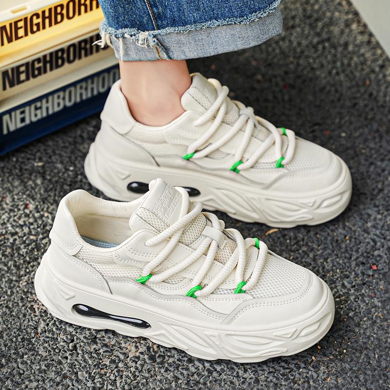 Student flat shoes four season men's thick sole mesh breathable casual sports shoes outdoor soft sole running shoes male sneaker