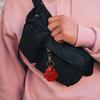Faux Leather Pet Memorial Keychain Paw Shaped Keepsake Key Chain Easy to Use Pet Hair Storage Bag Key Holder