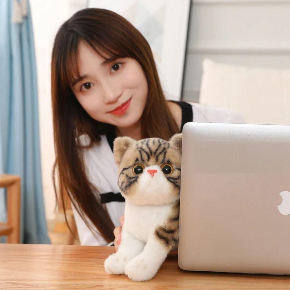 Plush Cat Lifelike Cat Plush Toy Stuffed Aniamls Simulation Cat Toy Stuffed Cat Doll  Home Decor