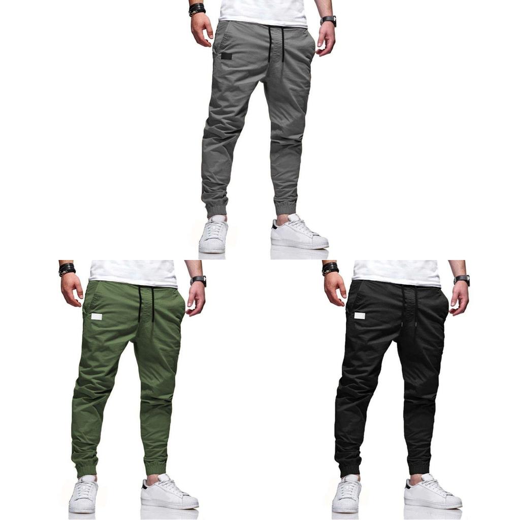 Men Cargo Pants With Drawstring For Casual Wear In Cotton Blend Fabric For Youth