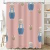 Pink Sheep Cartoon Printed Shower Curtain Waterproof Bathroom Decor Liner for Home Decoration Pink 160x180cm