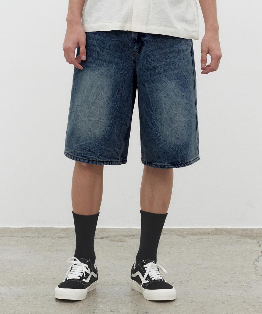 DECET Cr Wide Denim Shorts Dcpt035Crblueb