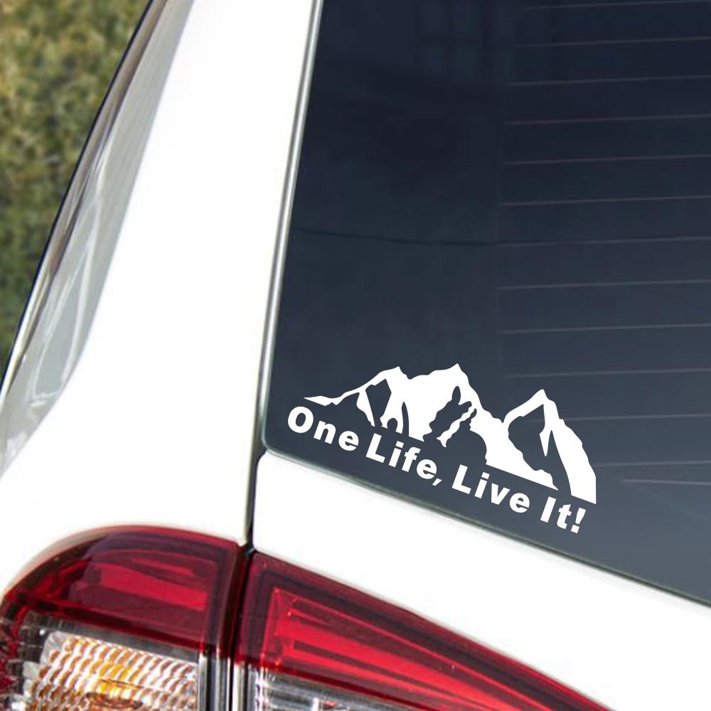 ONE LIFE LIVE IT Car Tuning Off Road SUV Truck Mountain Silhouette Car Sticker Vinyl Car Sticker Decals Decoration Accessories