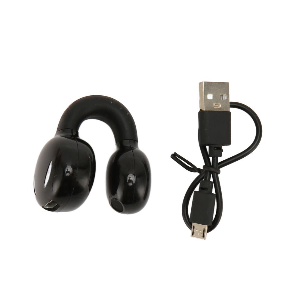 Bluetooth Clip On Earphones HiFi Stereo Noise Cancelling Waterproof Clip On Open Ear Headphones for Sports Music Calling