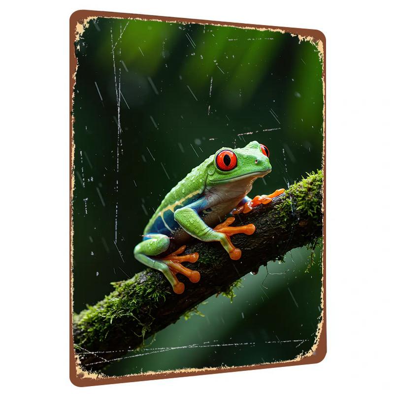 Red Eyed Tree Frog Metal Wall Art Tropical Rainforest Animal Decor Waterproof Rustproof Home Decor