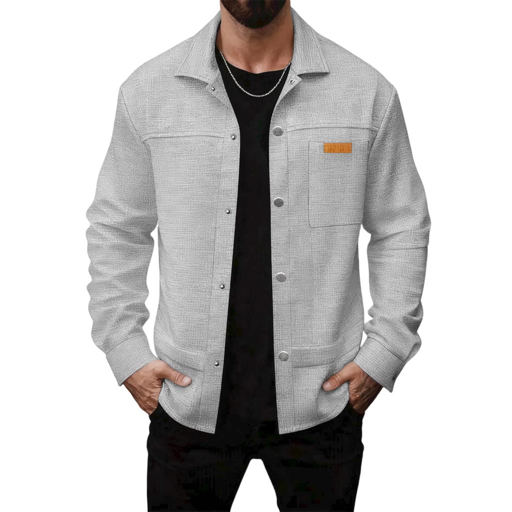 Men's Relaxed-Fit Casual Jacket Long-Sleeve Outerwear