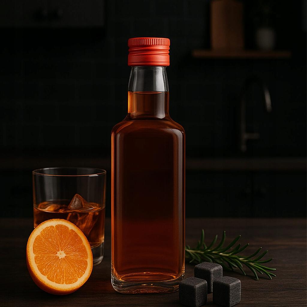 5x WHISKY Glass Bottle Container 250ml for Whiskey Liqueur and Tinctures Gift