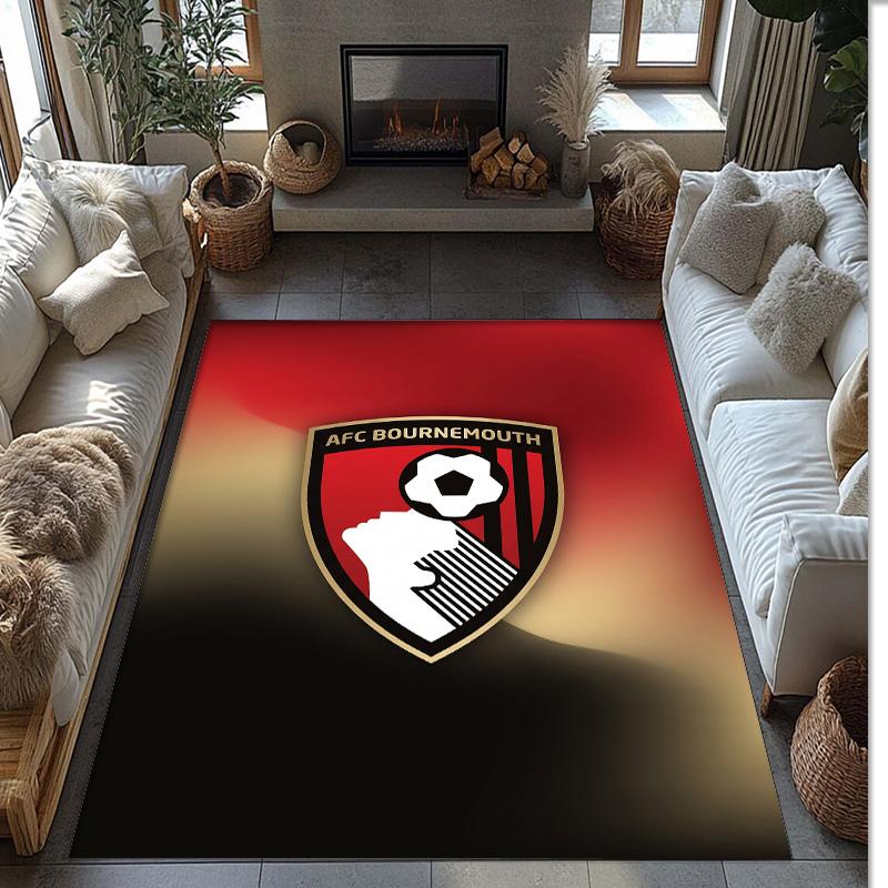 Tappeto in Velluto di Cristallo con Stampa del Bournemouth Football Club, Comodo Assorbente d'Acqua Antiscivolo Tappeto per Pavimenti Interni