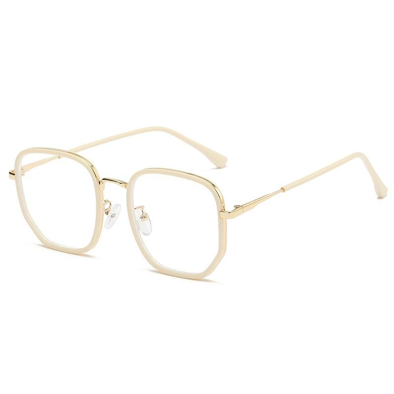 No Makeup Glasses, Women'S Anti-Blue Light Round Face, Thin And White Flat Glasses Can Be Matched With Myopia Glasses Frames