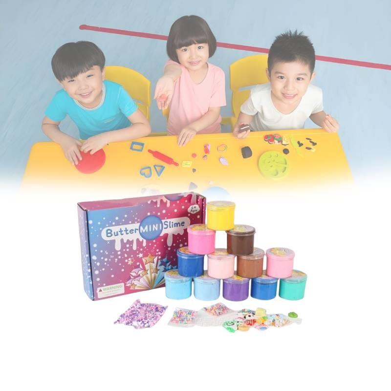 12 Piece Colorful Slime Cotton Mud Set For Kids Creative Diy Fun Activities