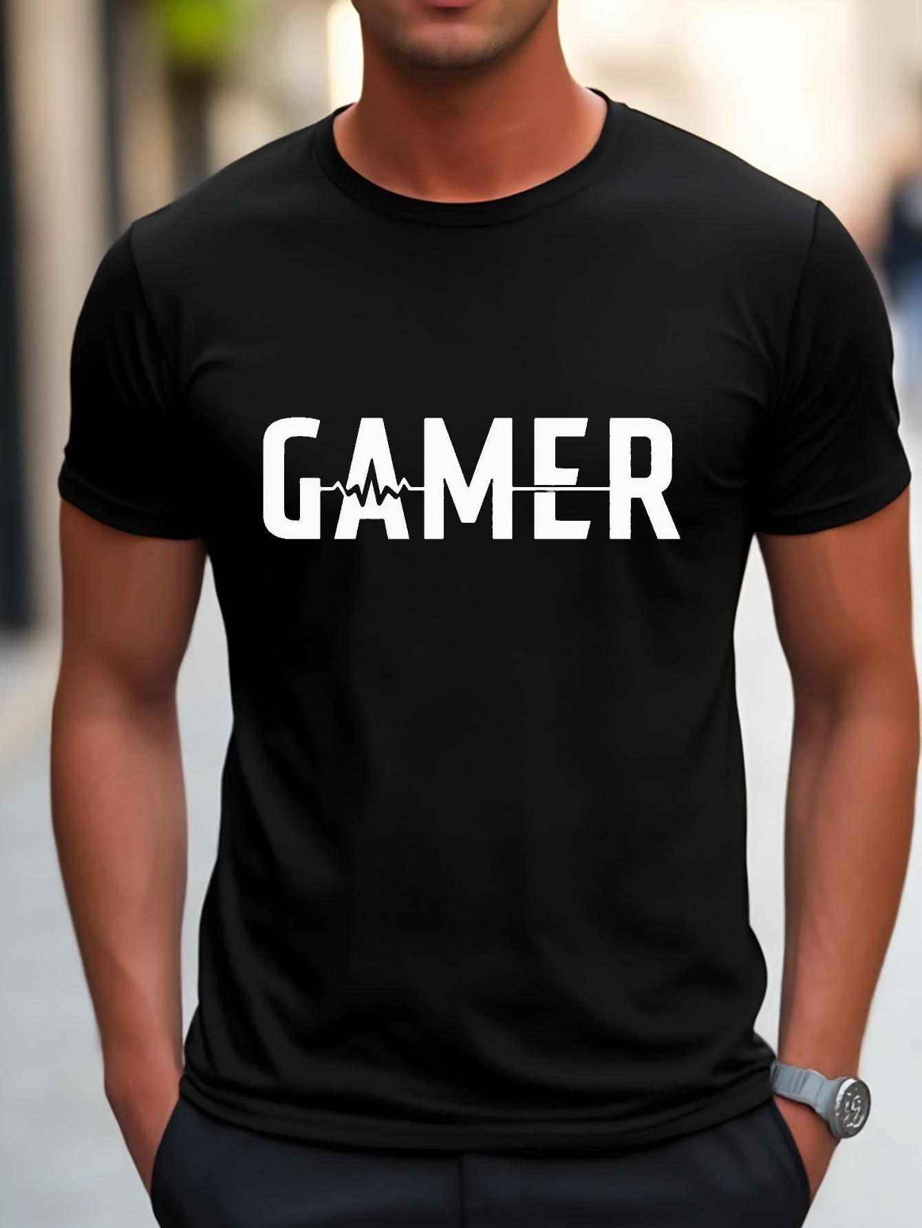 6261 Cotton Blend T-shirt - Summer Casual Sports Tee with  GAMER  Print S