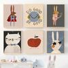 Funny Cartoon Rabbit Bear Animal Wall Art Canvas Painting Nordic Quotes Posters Prints Nursery Pictures Baby Kids Room Decor