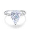 Nine Beauty Jewelry Teardrop Zircon Ring: S925 Sterling Silver, Pink High-Carbon Diamond, European & American Ice Flower Cut.