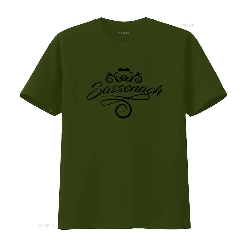 Womens Sassenach Outlander Flourish Dragonfly Black T Shirt Vintage Washed Streetwear Homme Designer Clothes Soft Stylish