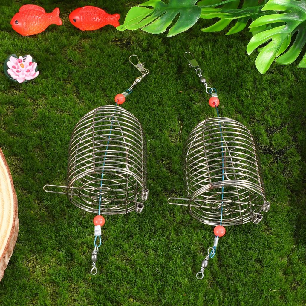 TEHAUX Bait Bin Set Stainless Steel Bait Bin with Large Size for Boat and Use (6 Pieces), Cap, (6cm Tall), Surfcasting, Fishing, Freshwater/Saltwater