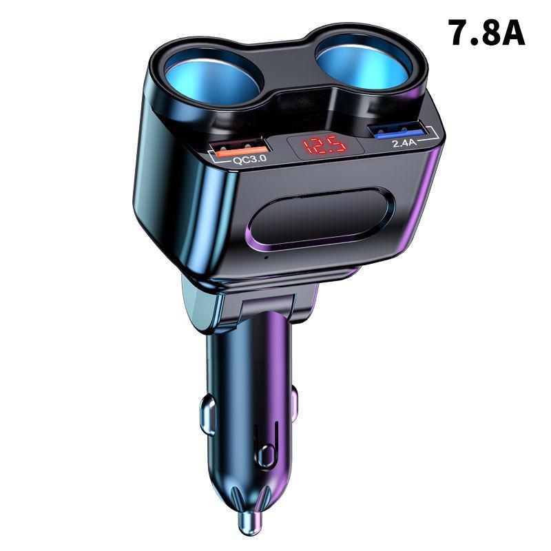 Auto-Zigarettenanzünder-Splitter-Ladegerät 2 USB QC 3.0 Schnellladung 12V Auto-Ladenetzteilstecker für iPhone Typ C