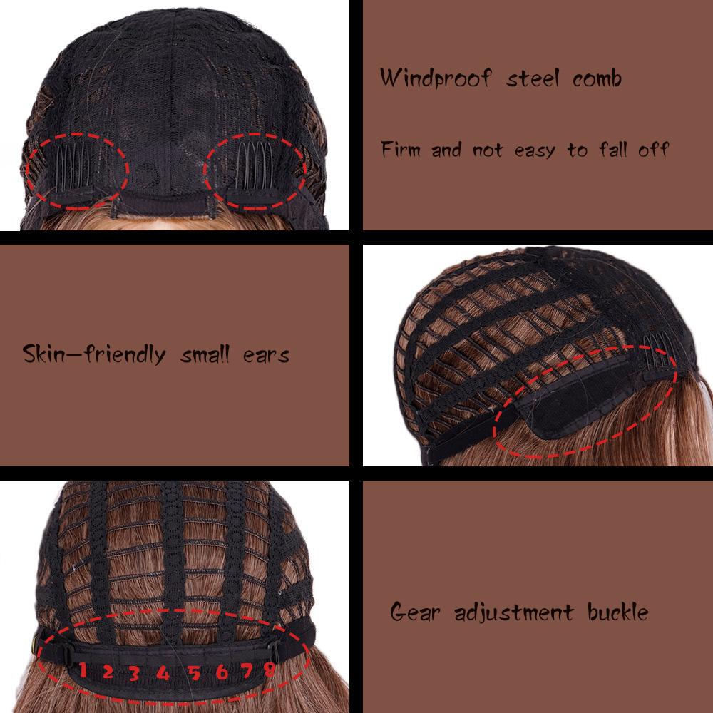 Brown Long Curly Hair Women Daily Heat Resistant Wig