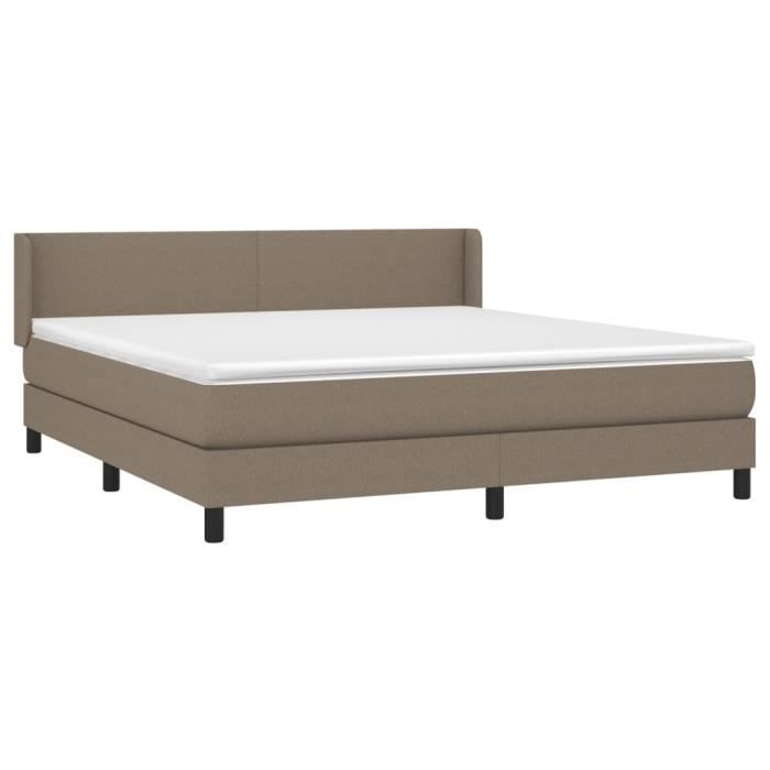 3129565 vidaXL Divan Bed with Mattress Taupe 160x200 Cm Fabric