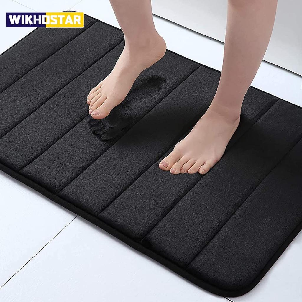 Hafızalı Sünger Şerit Banyo Kaymaz, Su Emici, Makinede Yıkanabilir Yer Paspası