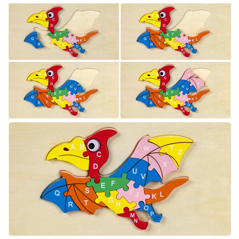 Kinder Pädagogisches Holztier Digitales 3D-Puzzle Lernspielzeug für die frühe Bildung
