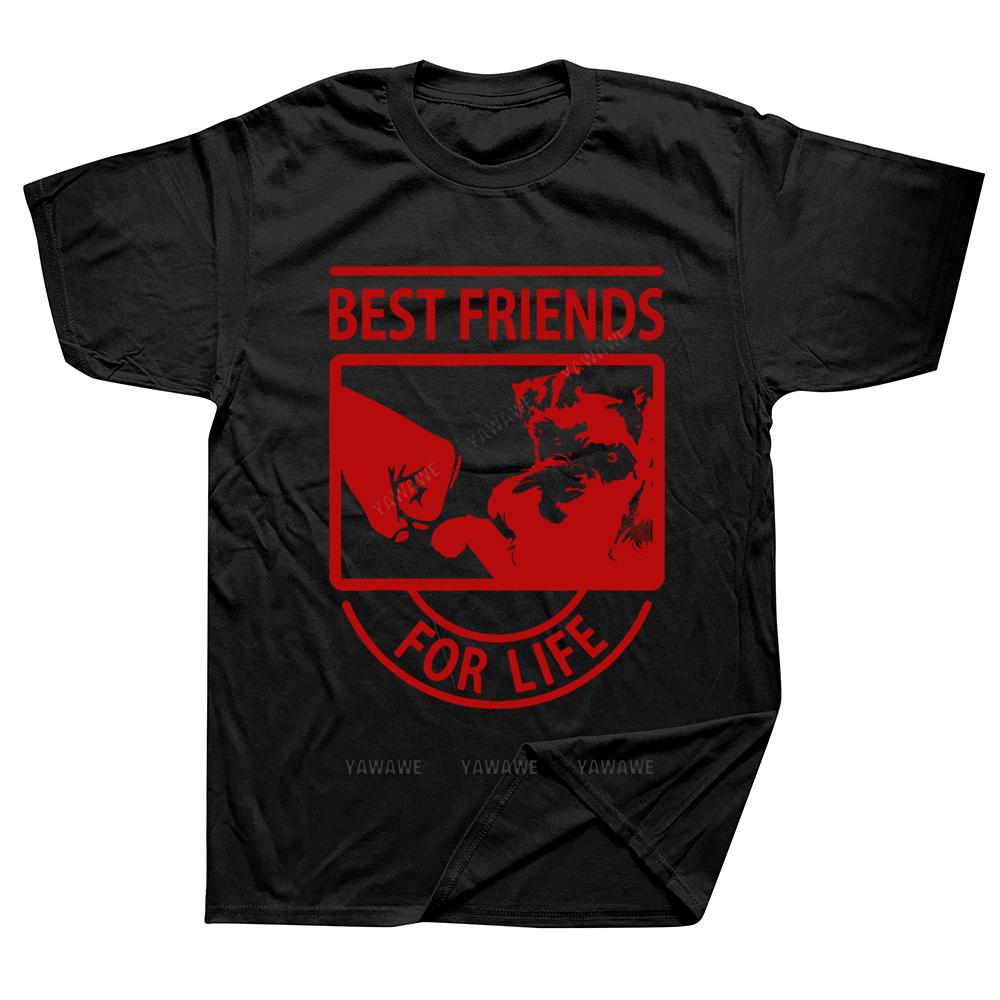Funny Schnauzer Best Friends for Life T Shirts Graphic Cotton Streetwear Short Sleeve Harajuku Dog Dad Tshirt Unisexs Clothing