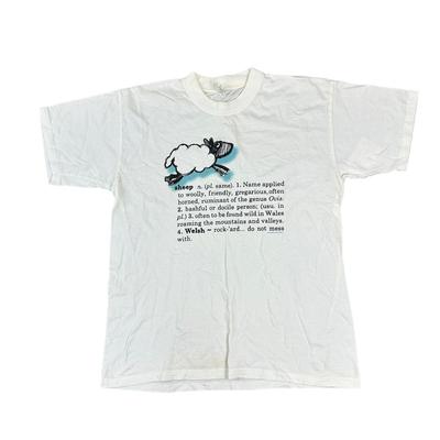 Vintage T-shirt Grafische Print Schaap Wildlife Jaren 90 Y2K Wit Heren