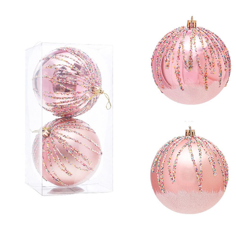 Pink Xmas Tree Hanging Ornaments Pinecone Merry Christmas Decor Party Favors
