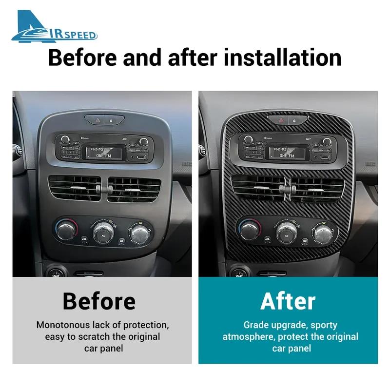 Real Soft Carbon Fiber Trim Sticker LHD RHD For Renault Clio 3 2013 2014 2015 2016 2017 2018 Car Central Control Panel Interior