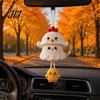 Hand Knitted Cartoon Animal Pendant Handmade Crochet Ghost Keychain, Cute Plush Charm for Bags Childlike Decorative Keys, Spooky Festive Ornament with