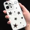 "Niche Black Star Transparent Case for iPhone 13/12/11 Pro/XR/XS/8/7"
