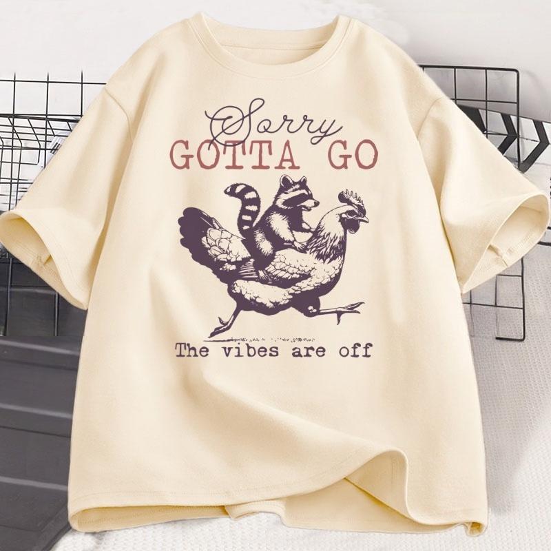 Funny Raccoon Chicken T Shirt Animals Lover Tshirt Casual Cotton Short Sleeve Tshirts Round Neck Unisexs Clothes Loose Clothing