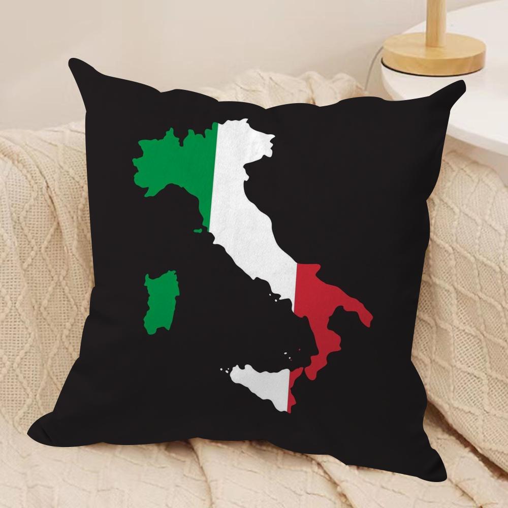 IIitalian Flag Cushion Cover Soft Plush Fabric DoubleSided Printed Sofa Cushion Cover for All Seasons Home Decor Gift