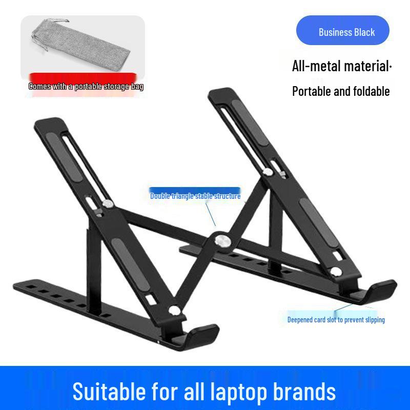 Portable Aluminum Laptop Stand: Foldable, Adjustable Height, Stable Support with Heat Dissipation
