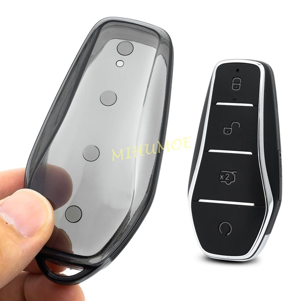 TPU Key Case Cover For BYD Song PLUS Pro Atto 3 Seal U Dolphin Sealion 6 7 Black Remote Fob Holder Keychain Car Accessories
