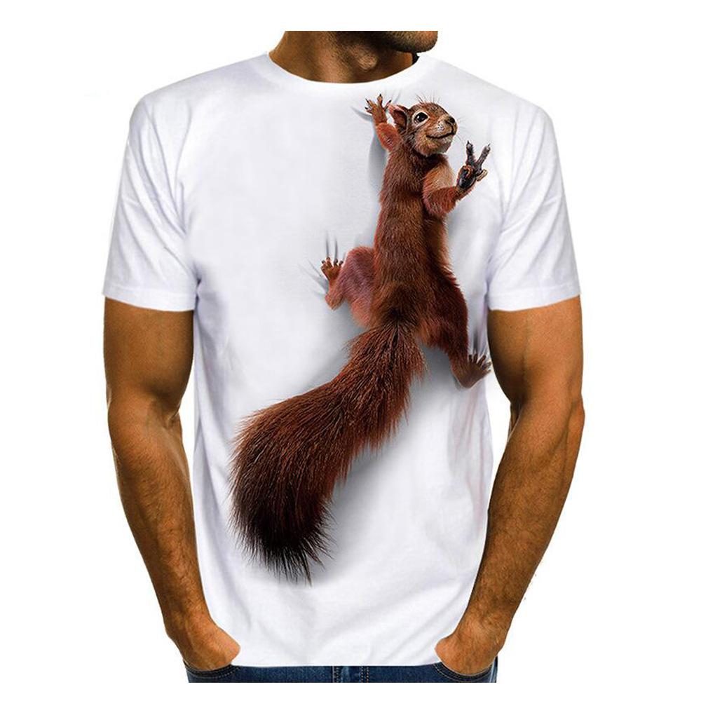 Men's Squirrel 3DT Shirt Print Animal Pattern Couple Tops Funny Short Sleeve T-Shirt