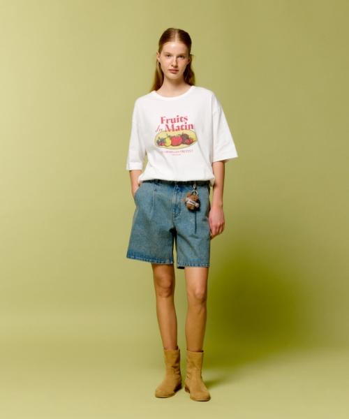 DEPOUND Fruit Market Oversized T-Shirt [Ivory]