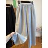 Women's Gray High Waist Drawstring Wide Leg Pants Loose Fit Casual Lounge Sweatpants