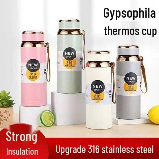 316 Stainless Steel Insulated Water Bottle - Large Capacity Star Design, Portable for Men & Women, Perfect for Tea & Outdoor Sports