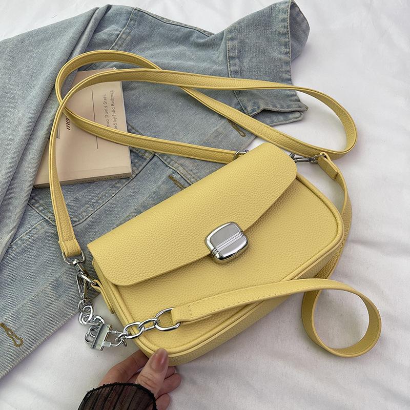 New niche design popular fashion lock mail carrier bag shoulder crossbody versatile women's bag