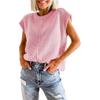 Women S Sleeveless Knit Vest Crew Neck Casual Solid Color Sweater