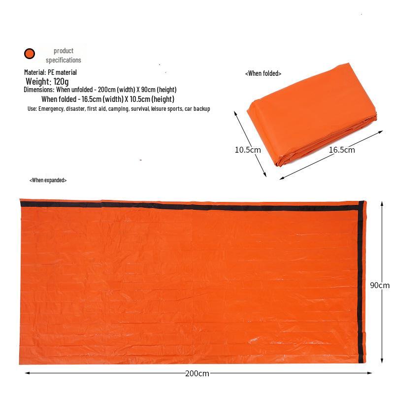 Emergency Sleeping Bag & Blanket: Outdoor Survival, First Aid, Heat Retention, Sun Protection, Lifesaving Essentials.