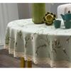 Oval Tea Table  American Fresh Small Broken Flower Tablecloth Cotton Linen New Year's Tablecloth  Coffee Table for Living Room