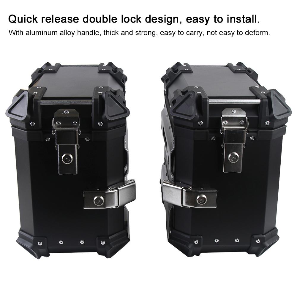 1 Pair 35L Universal Motorcycle Side Storage Box Aluminum Alloy Luggage Case Quick Release