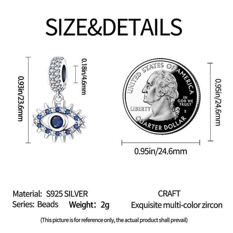 Copper Classic Devil'S Eye Series Charms Beads Fit Original Fine Braceletsdiy Jewelry Gift Accessory