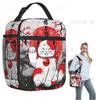 Maneki Neko Lucky Cat Insulated Lunch Bag for Women Children Portable Food Boxes Thermal Lunch Box Tote