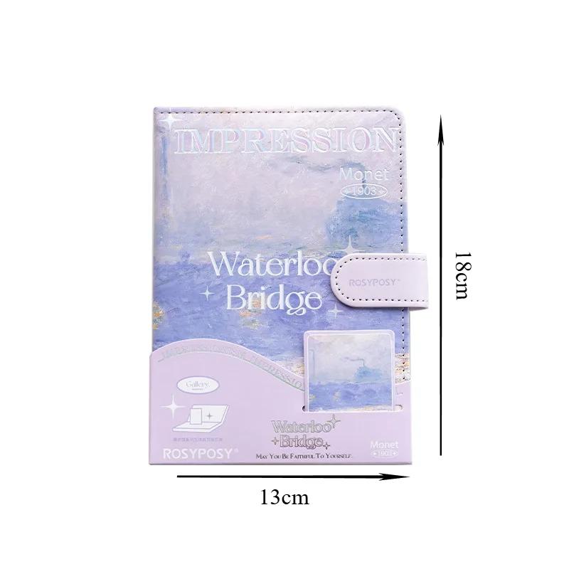 1 Stück Niedliches Cartoon Notizbuch 98 Blatt Farbseiten Illustration Weiches Leder Magnetknopf Tagebuch Planer Agenda Notizblock