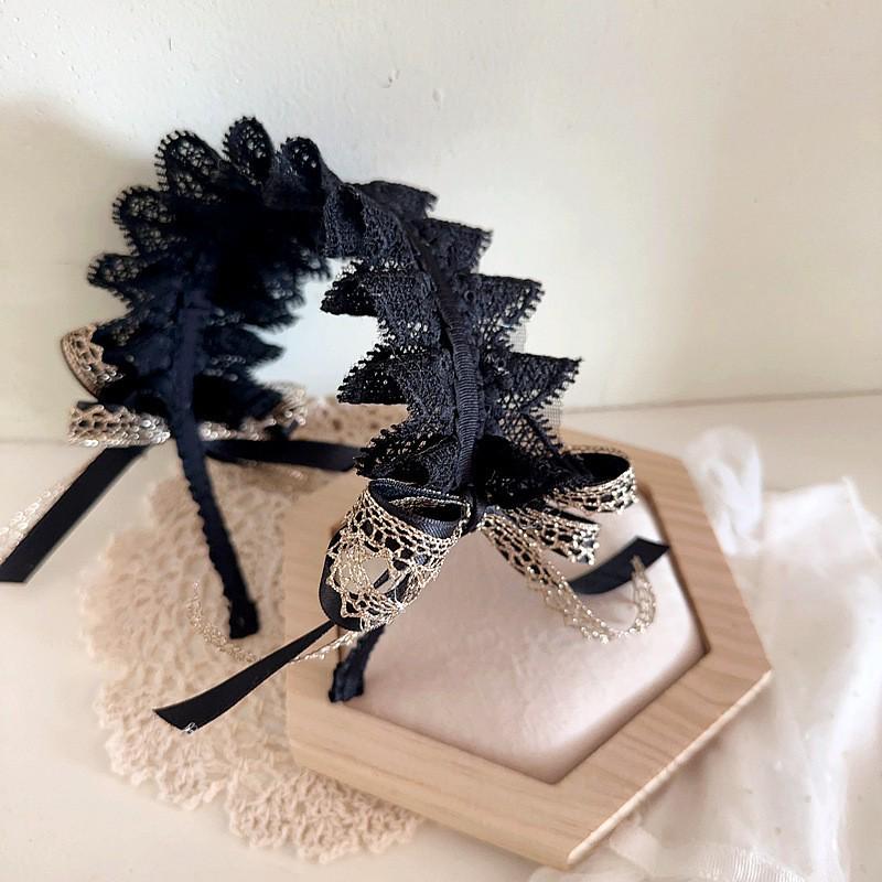 French Retro Princess Lace Pearl Lolita Headband & Hair Accessories