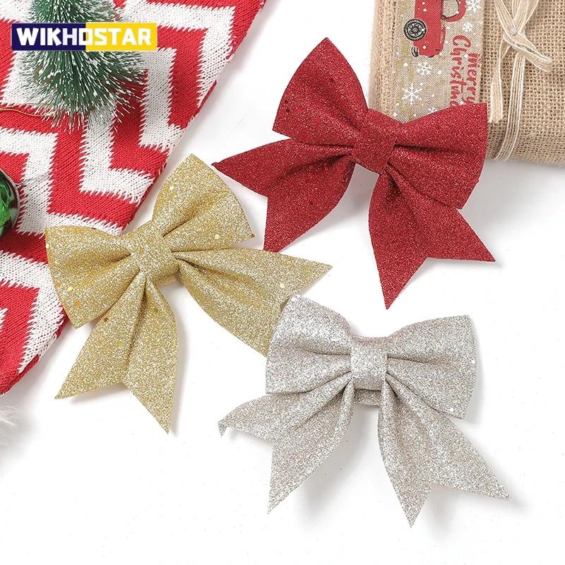 2/5Pcs 18CM Bow Merry Christmas Decorations Xmas Tree Pendant Ornament for Home Room Decor Navidad New Year Party 2026 DIY Gift